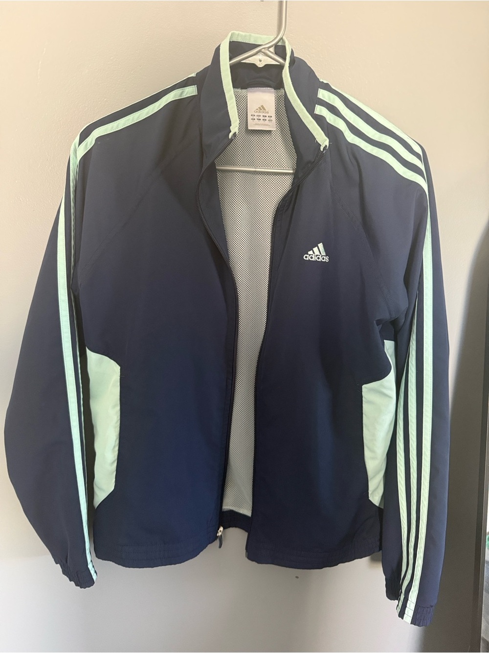 adidas Navy and Mint Green Women’s Track Jacket